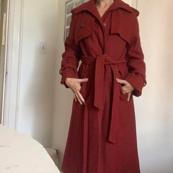 Fabulous vintage wool trench in rust - Picture 1 of 4